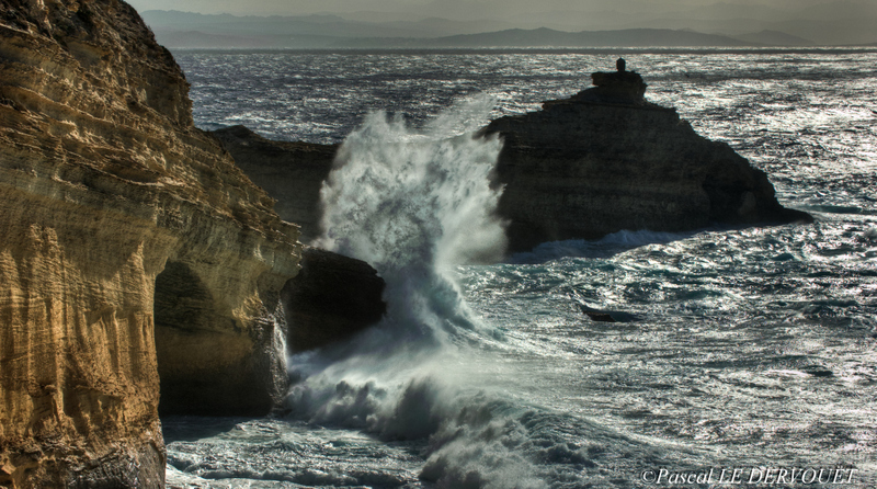 Bonifacio . Tempête .Capu Pertusato . 