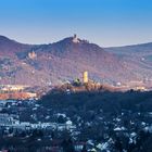 Bonn: Das Siebengebirge und die Godesburg im Sonnenuntergang