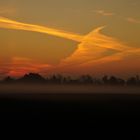 Bonn Geislar Sonnenaufgang mit Bodennebel