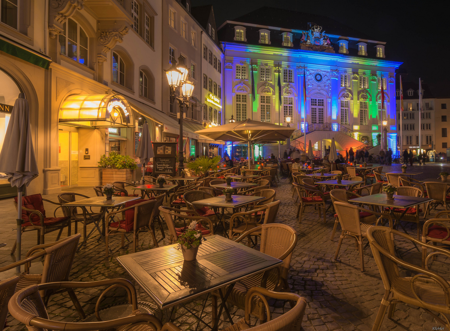 Bonn leuchtet - Rathaus Marktplatz Cafe