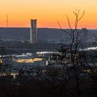 Bonn: Sonnenuntergang von der Schäl Sick über Post Tower und den Eugens