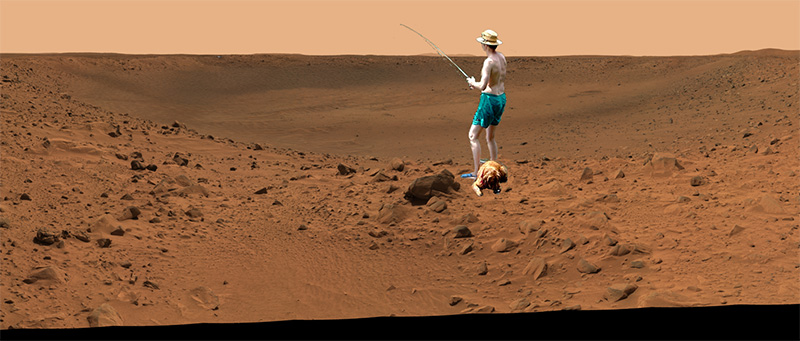 Bonneville Crater Lake Fishing -- Mars