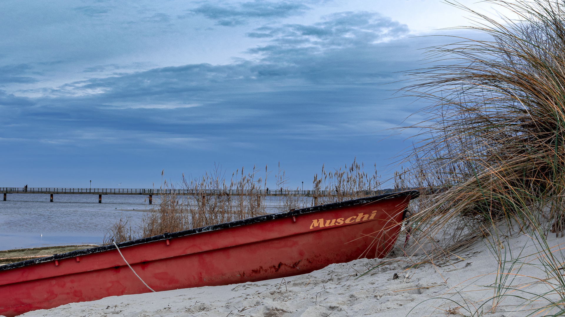 Boot am Boddenstrand von Lubmin-1