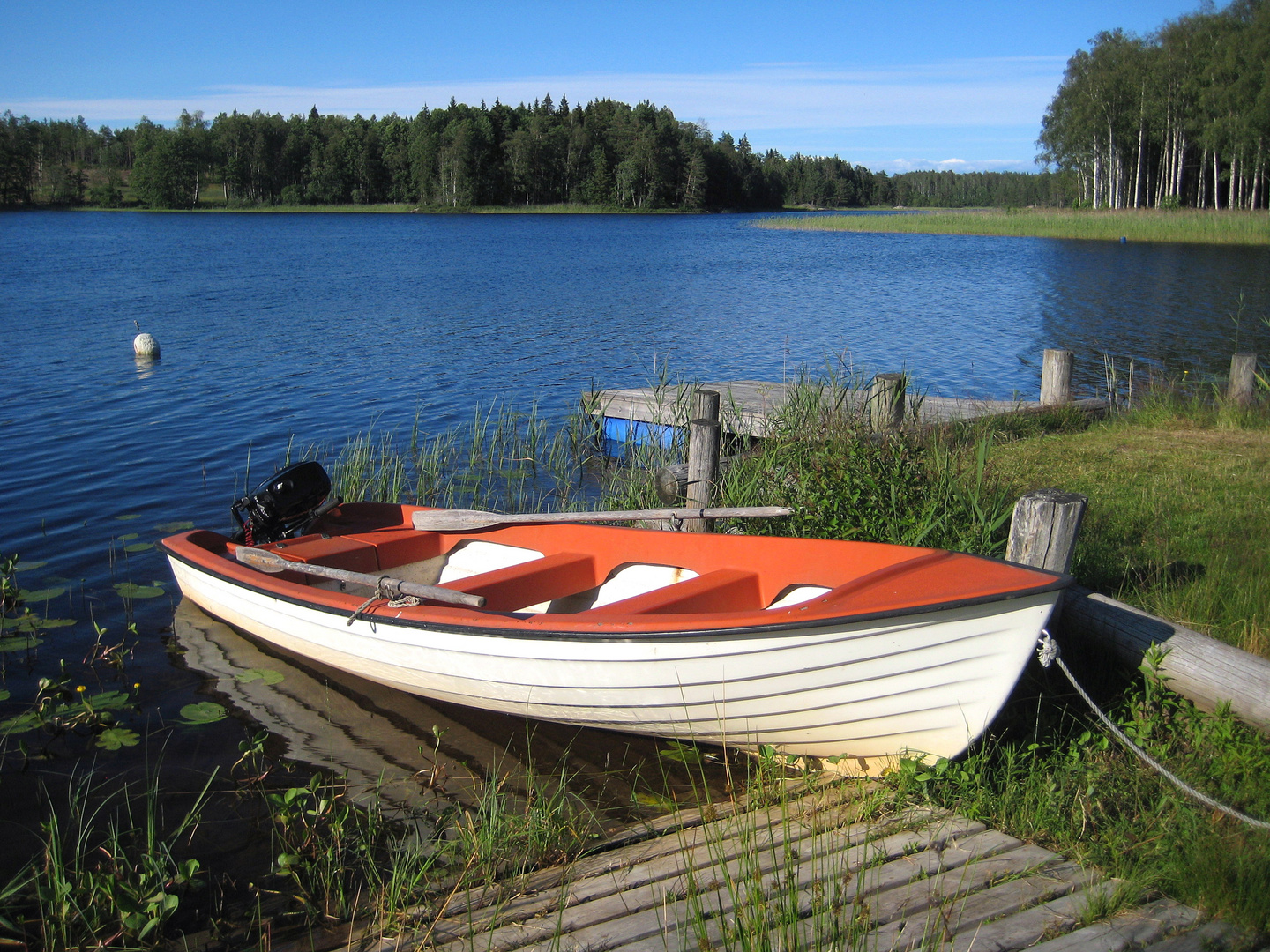 Boot am Södra Kornsjön