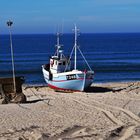 Boot am Strand von Nordwestjütland