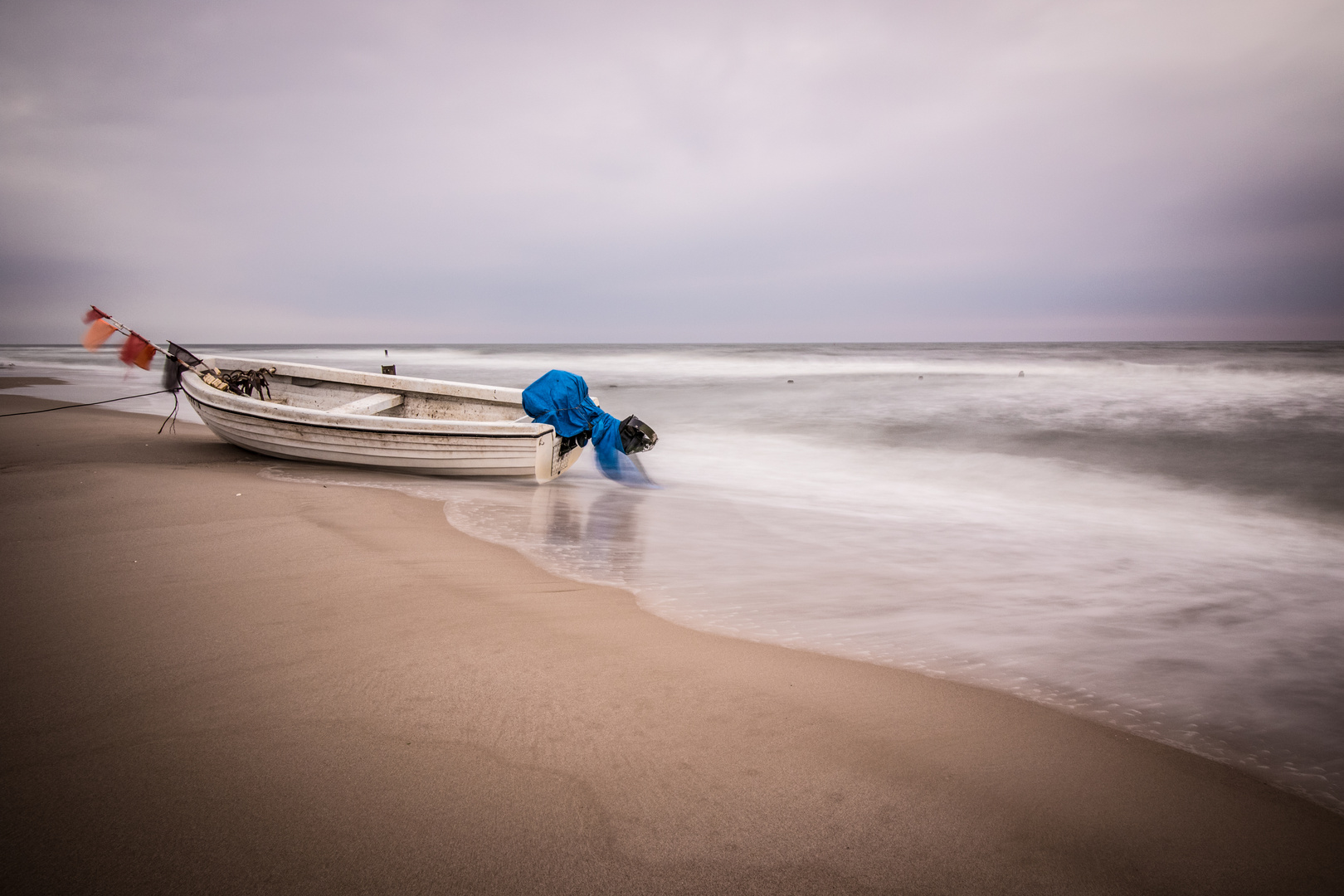 Boot am Strand von Usedom