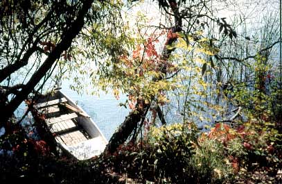 Boot im Herbst