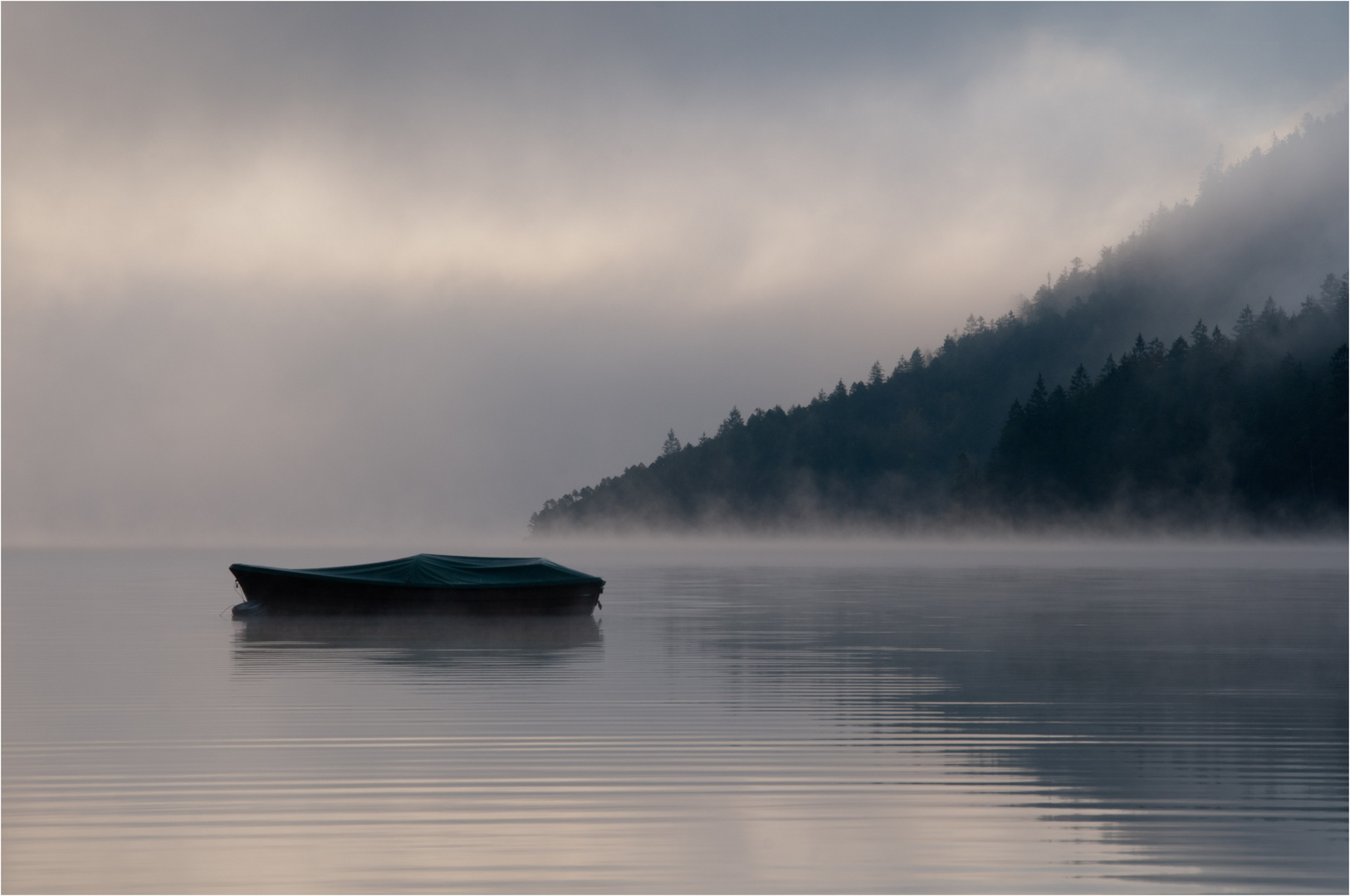 Boot im Nebel