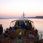 Boot in der Morgendämmerung auf dem Ayeyarwady