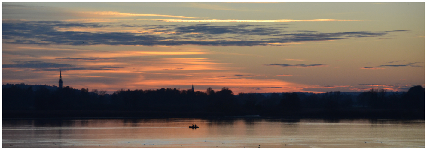 Boot mit Abendrot