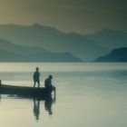 Boot mit Kindern-Fewasee,Nepal