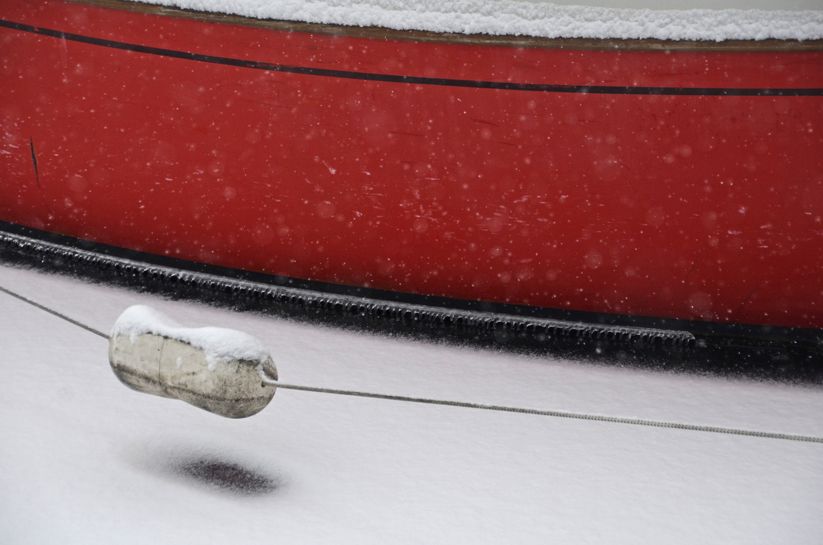 Boot mit Schnee