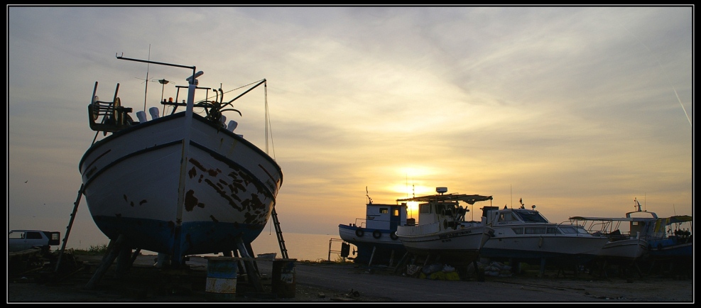 Boote am Abend