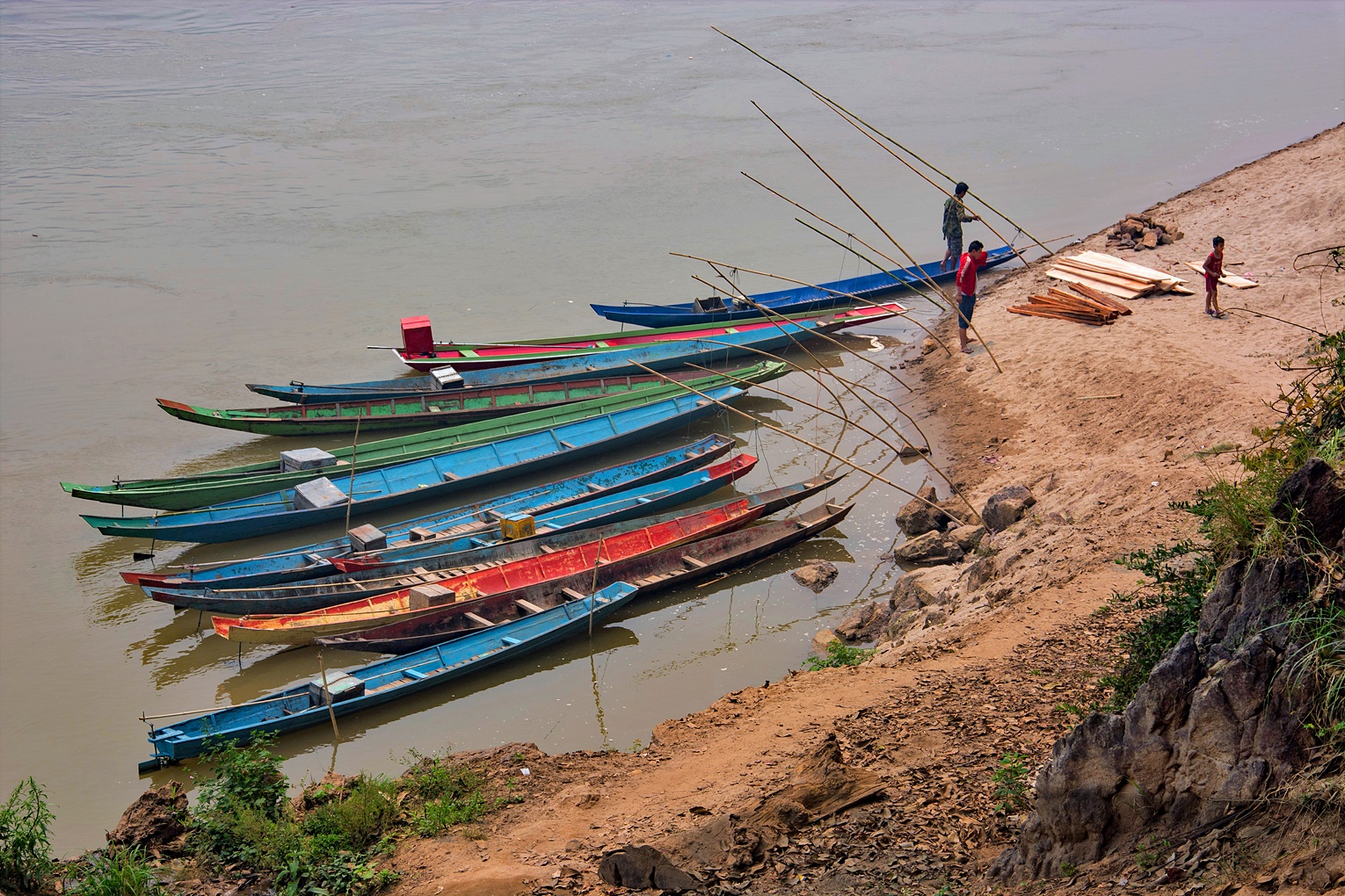 Boote am Mekong