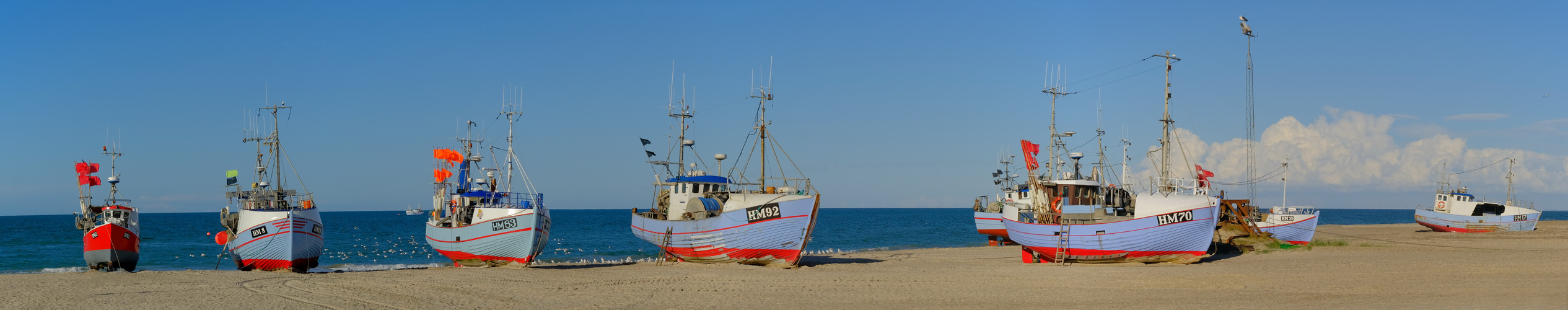 Boote am Strand Panorama