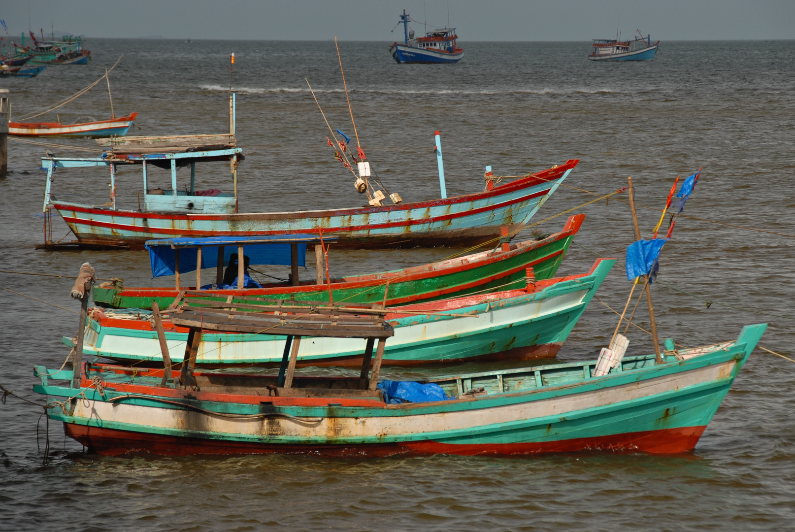 Boote an der Leine