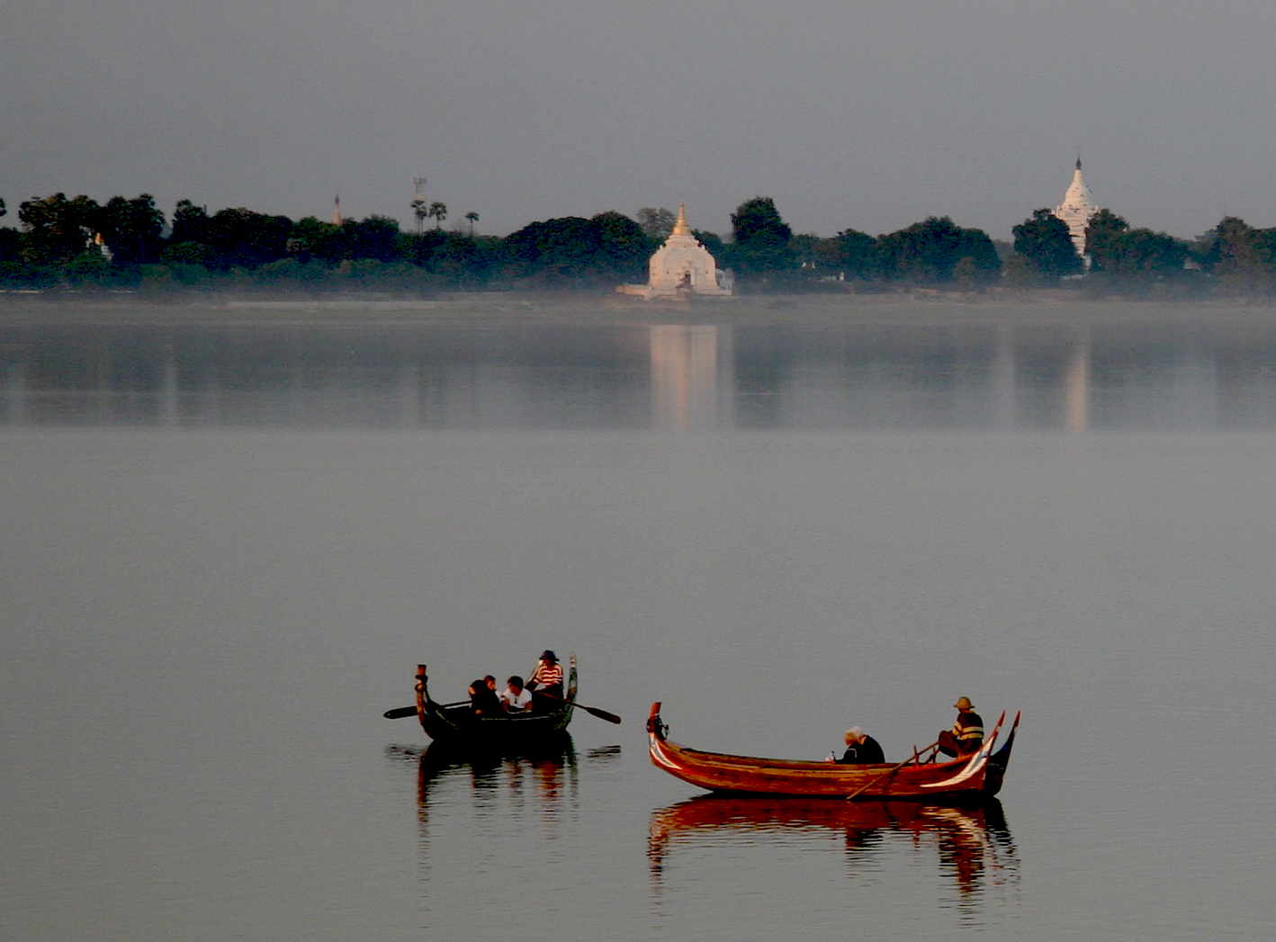 Boote auf dem  Irrawaddyfluss 