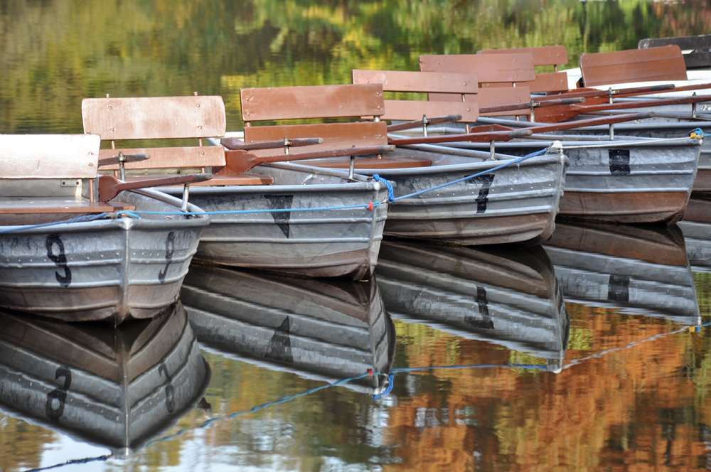 Boote auf dem Steinbrücker Teich