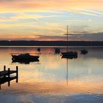 BOOTE IM ABENDROT AMMERSEE