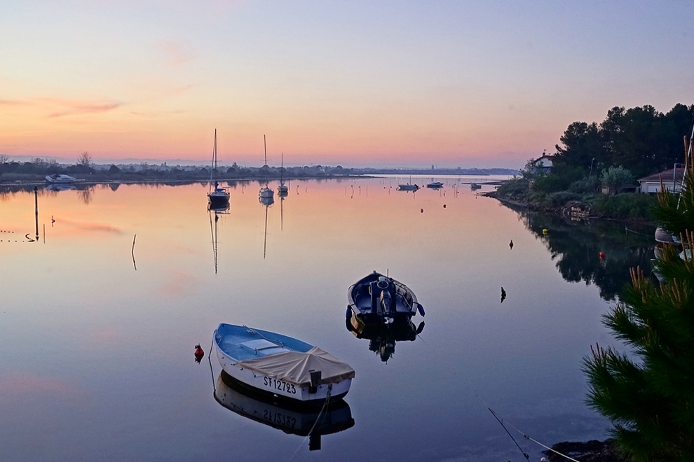 Boote im Etang de Thau