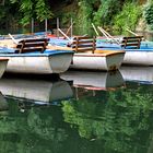 Boote im grünen Blausee