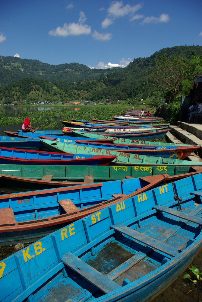 Boote im Phewa Tal - Pokhara/Nepal