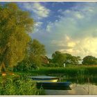 Boote im Schilfgürtel am Grimnitzsee/Brandenburg