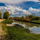 Boote im Schilfkanal des Neusiedlersees