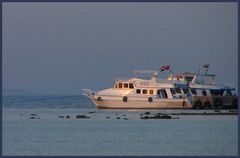 Boote im Sonnenuntergang