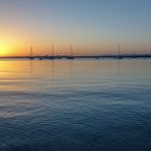 Boote im Sonnenuntergang