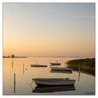 Boote im Sonnenuntergang