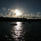 Boote im Sonnenuntergang