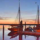 Boote im Sonnenuntergang