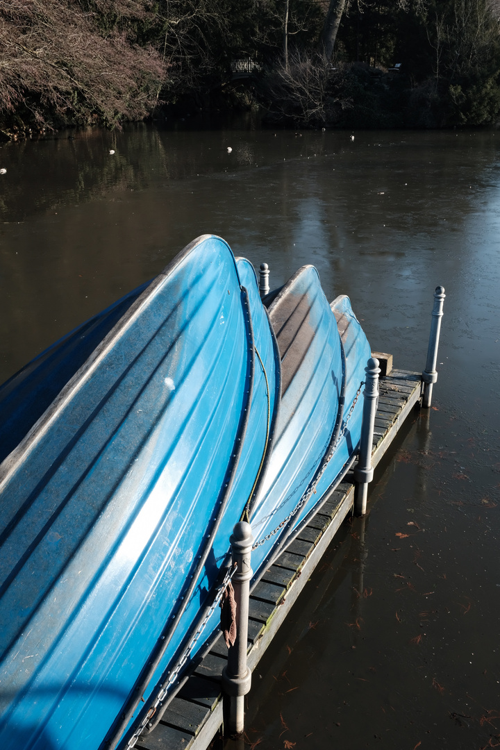 Boote im Winterschlaf