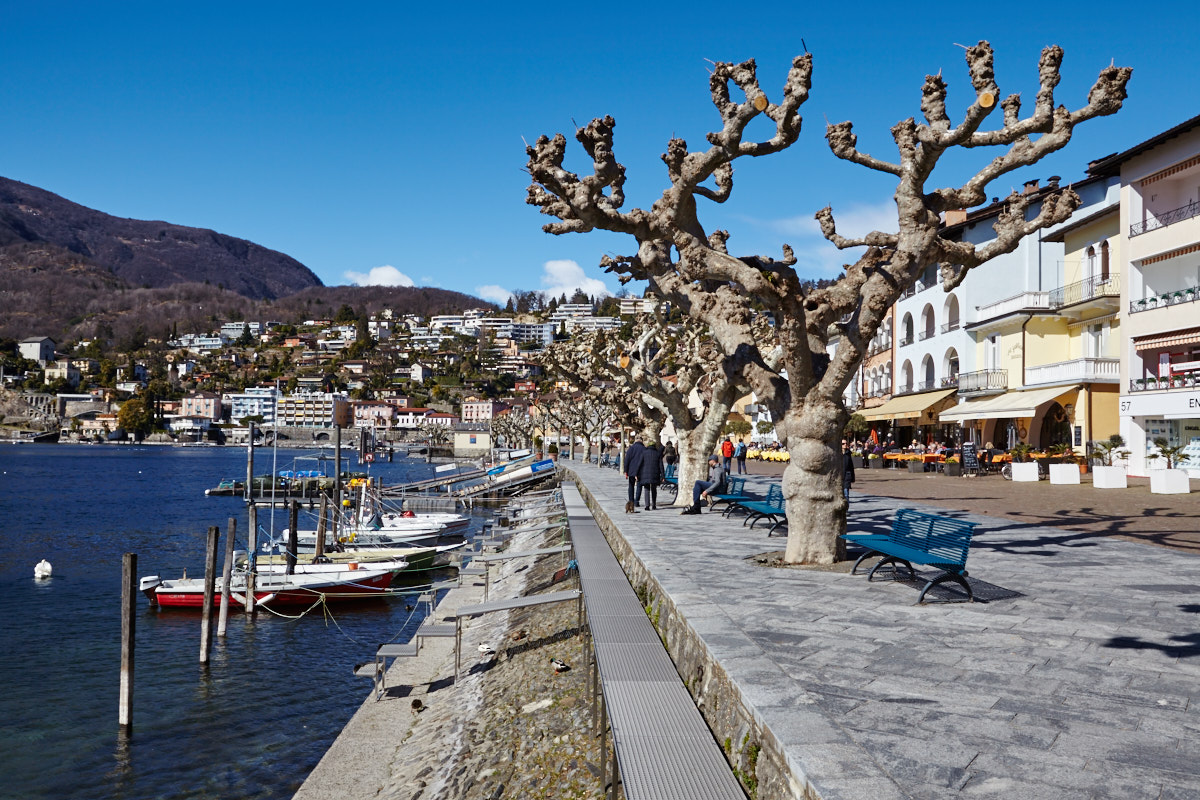 Boote in der Bucht von Ascona (Tessin, Schweiz)