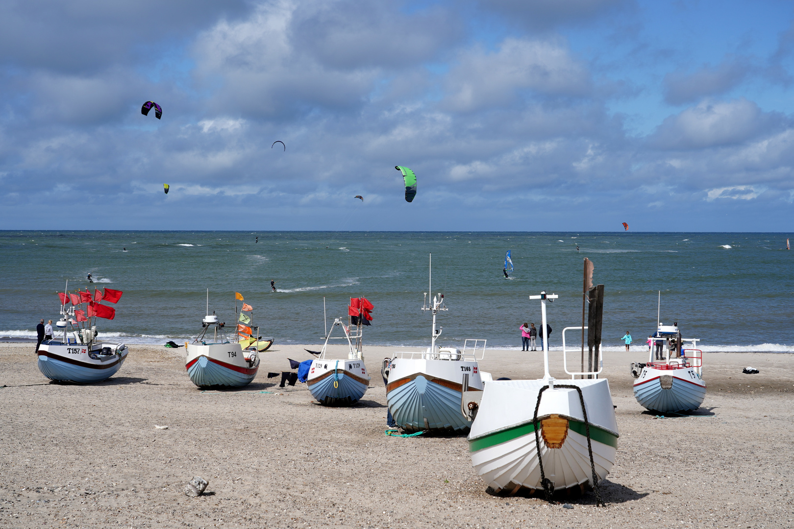 Boote und Kite-Surfen