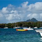 Boote vor Trou d'Eau Douce, Mauritius