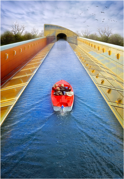 Bootfahrt in den Tunnel