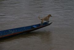 bootsfahrt in der dämmerung, laos 2010