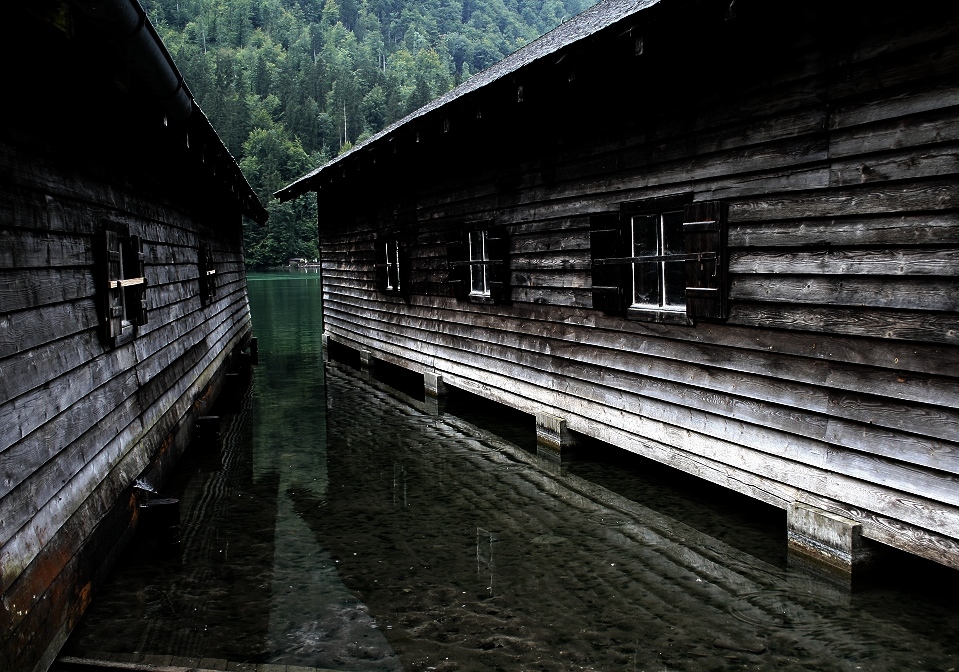 Bootshäuser am Königssee