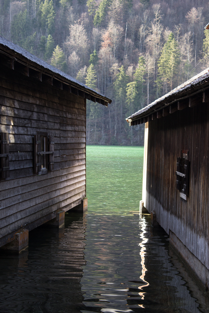 Bootshäuser am Königssee