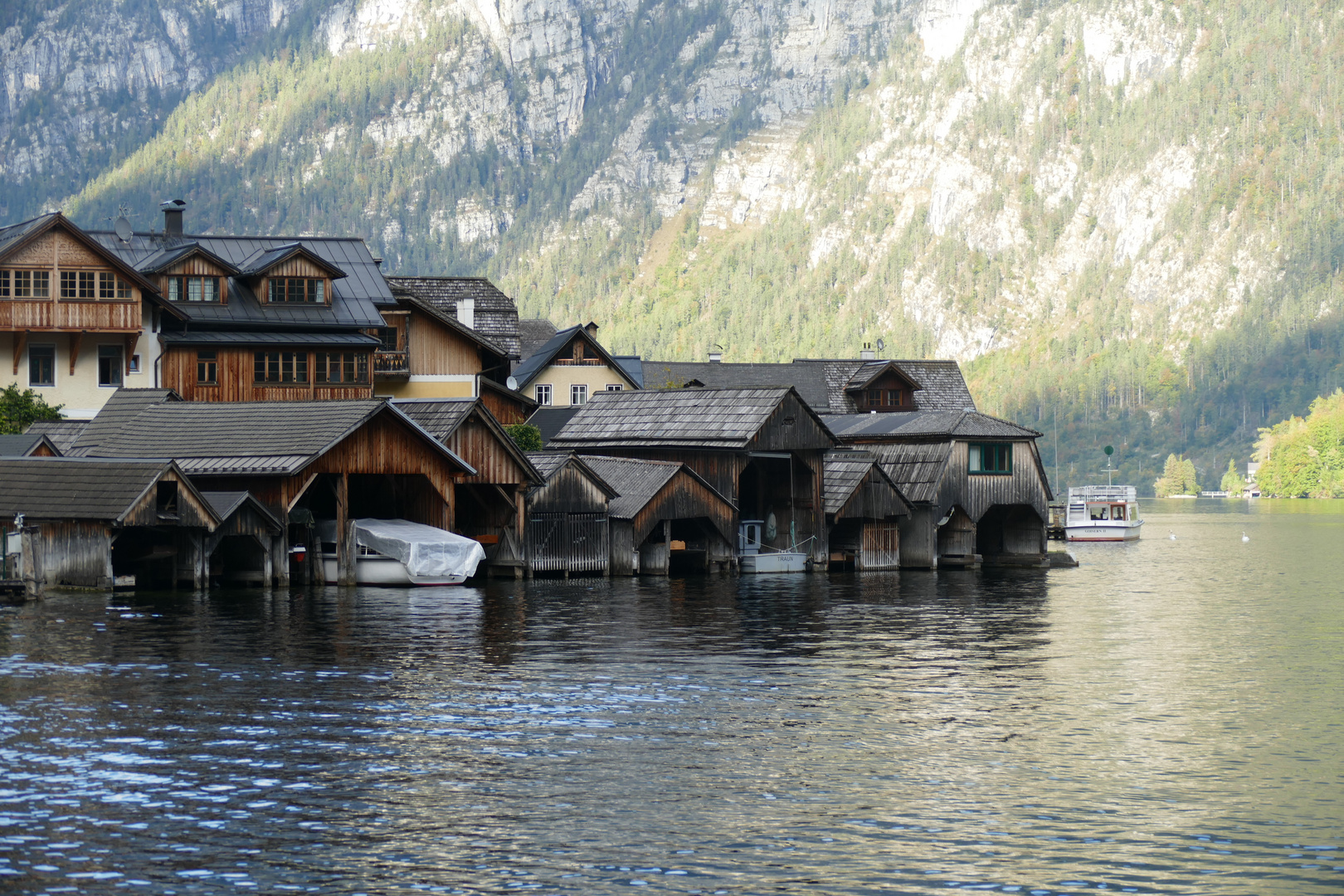 Bootshäuser in Hallstatt