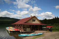 Bootshaus am Maligne Lake