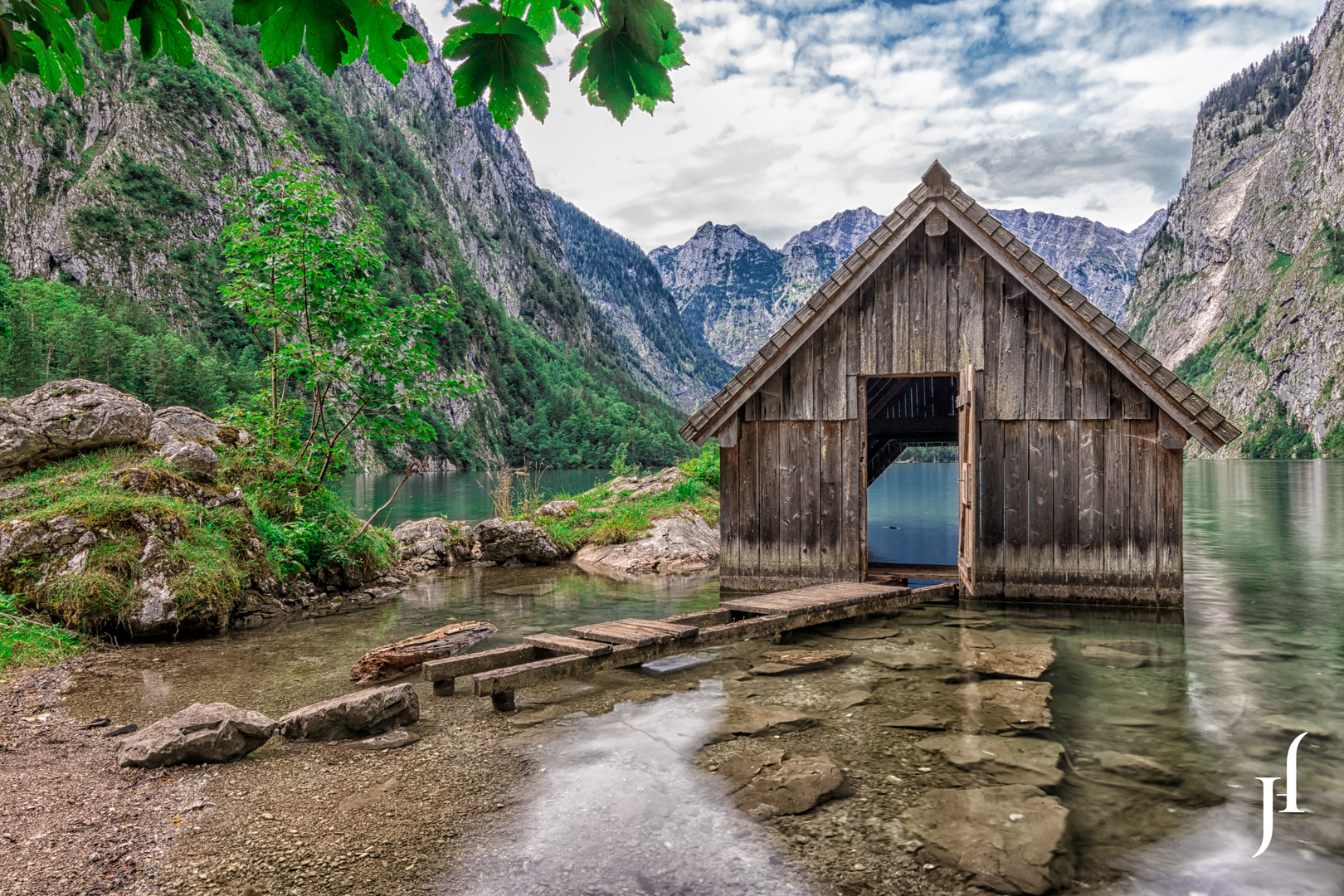 Bootshaus im Obersee bei der Fischunkelalm