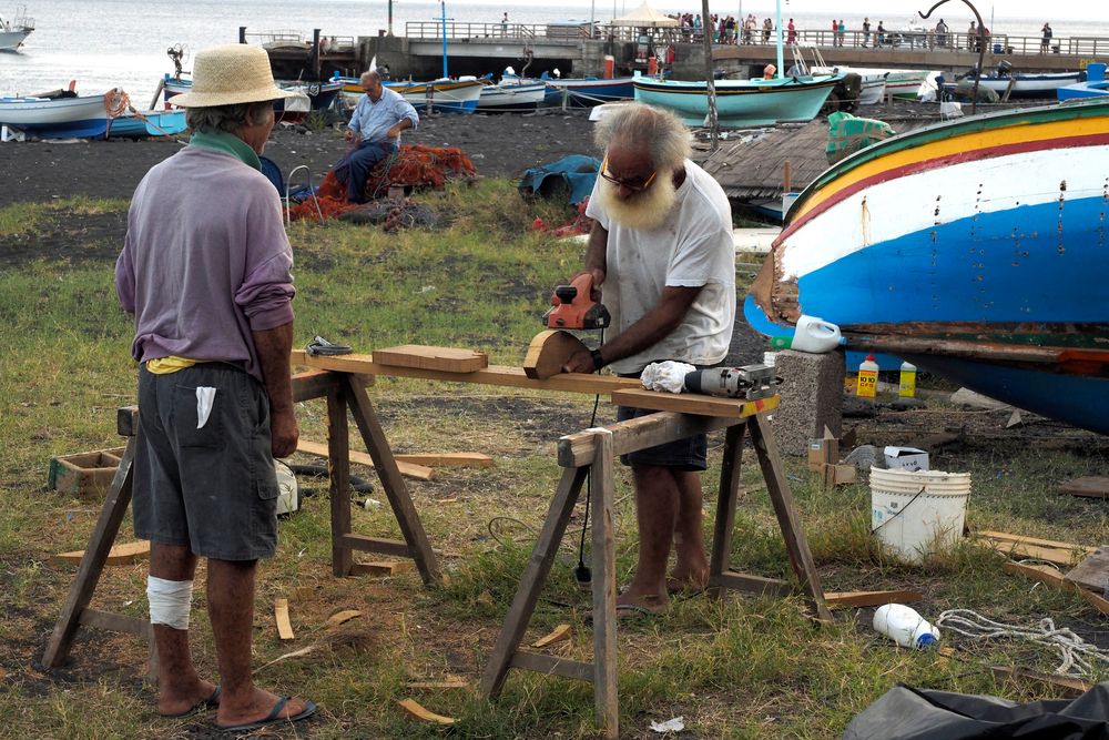 Bootsreparatur auf Stromboli