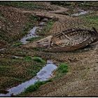 Bootsskelett im trockengelegten See - Squelette de barque dans le lac asséché