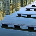 ... Bootsstege im abendlichen Westhafen ...