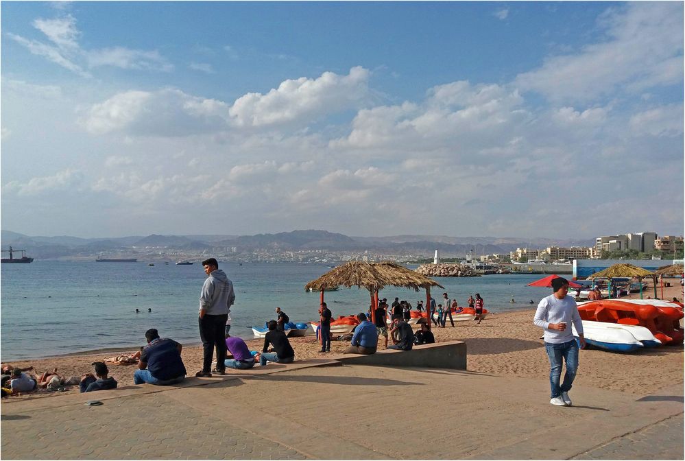 Bord de Mer Rouge à Aqaba (Jordanie) photo et image asien, landschaft