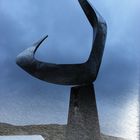 Boreas Nordwind Skulptur von Erling Saatvedt Honningsvag Hafen