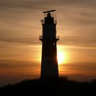 Borkum 2010 - Leuchtturm am Südstrand im Abendlicht